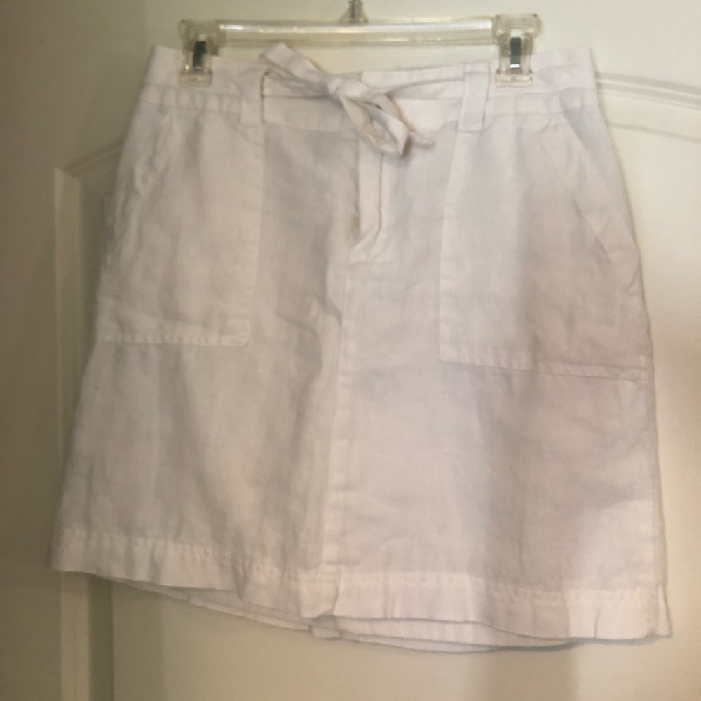 White Linen Skirt